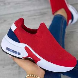 Dress Shoes New Women Casual Shoes Wedges Shoes Woman Platform Solid Colour Flats Ladies Shoes Breathable Ladies Sneakers Shoes Plus Size L230717