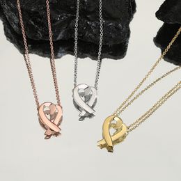 link chain gold heart initial necklaces for women teen girls trendy diamond set designer jewerly necklace couple fashion Wedding Party Jewelry bride female gifts