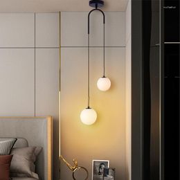 Pendant Lamps Nordic Bedroom Bedside Restaurant Lamp Bar Simple Living Room Background Wall Led Creative Decor Hanging