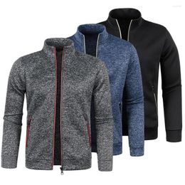 Men's Hoodies 2023 Autumn Winter Men's Zipper Knit Long Sleeves Thin Cashmere Fashion Top Sweater Coat