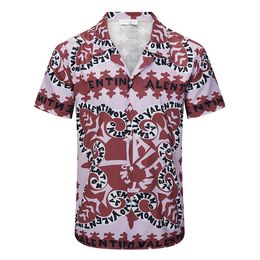 2LUXURY Designers Shirts Men's Fashion Tiger Letter V silk bowling shirt Casual Shirts Men Slim Fit Short Sleeve Dress Shirt M-3XL#1015