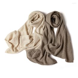 Scarves 2023 Autumn And Winter Pure Cashmere Scarf Women's Korean Knitted Woolen Shawl Versatile Warm Dual Use