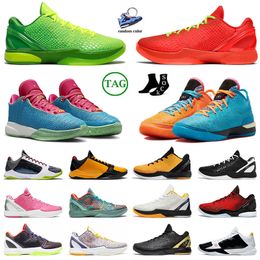 Top Quality Mamba Protro 6 Grinch Basketball Shoes Lb20 Mens Zom Traienrs Mambacita Protro Prelude Think Pink All Starw Bred Christmas K6 Sneakers Sports