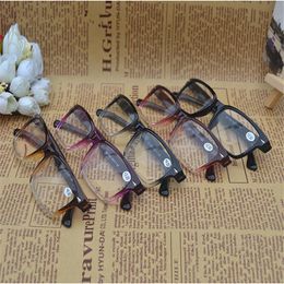 Retro Rivet Gradient Reading Glasses Transparent Frame Men Women Clear Plastic Reading Glasses Diopter 1 0- 4 0 10Pcs Lot Sh248V