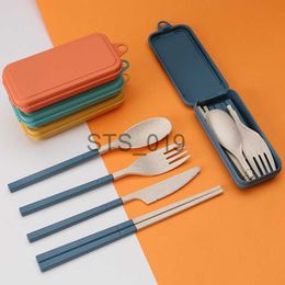 Briefs Panties Other Panties Wheat Straw Dinnerware Set Portable Tableware Knife Fork Spoon Chopsticks Set Travel Cutlery Set Eco-Friendly Utensil Box x0719