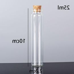 25ML 22X100X12MM Small Mini Clear Glass bottles Jars with Cork Stoppers/ Message Weddings Wish Jewelry Party Favors Iaxji
