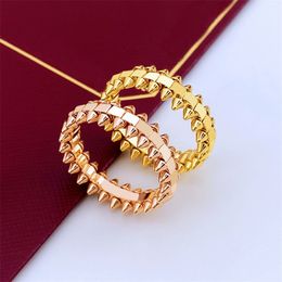 Rings Women Men Band Ring Designer Ring Fashion Jewelry Titanium Steel Single Grid Rings Rotating rivet Gold Rose Gold Color Optional Size5-10