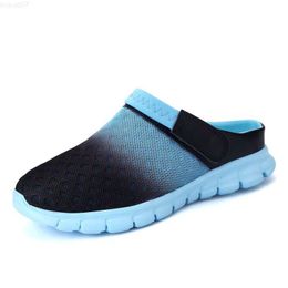 Slippers 2023 Women Summer Sandal Mesh Mules Breathable Padded Beach Flip Flops Mens Shoes Solid Flat Bath Outside Men Slippers Sandalias L230718