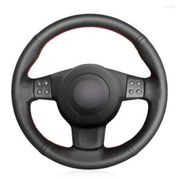 Steering Wheel Covers Hand-stitched Black Leather Custom Car Cover For Seat Leon (2 1P) Ibiza (6L) Altea XL 2007-2009