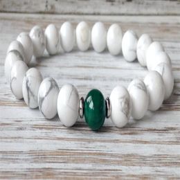 SN1074 2016 Mens Yoga Bracelet Howlite Malachite Bracelet Natural Stone Mala Beads Jewelry Whole268m