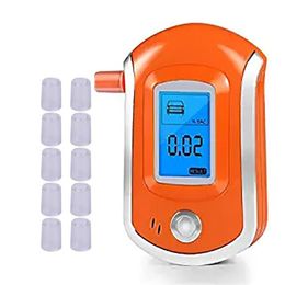 Alcoholism Test Alcohol Tester Professional Digital Breathalyzer Breath Analyzer With Large LCD Display 11 Pcs Mouthpieces2886