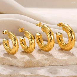 Stud Earrings Stainless Steel For Women 2023 Trending Hypoallergenic Gold Colour Earring Vintage Jewellery Party Gift