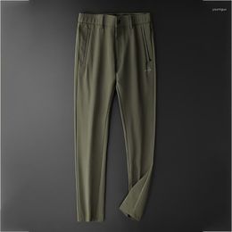 Men's Pants BROWON Autumn Casual Men Loose Soft Thick Anti-wrinkle Nylon Trousers Mid Straight Business Solid Colour