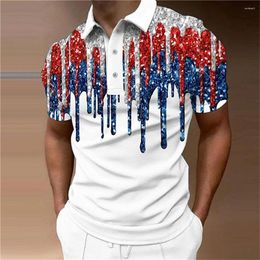 Men's Polos Fashion Polo Shirt 3d Diamond Print Casual Short Sleeved Loose Oversized-Shirt Summer Men Clothing Street Designer Top Tee