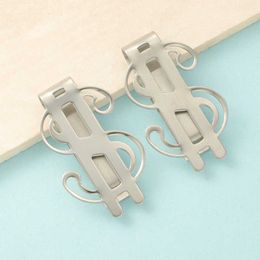 Cuff Links 5Pcs/Lot Stainless Steel Mirror Polish Money Clip Cash Clamp Portable Party Business Simple DIY Jewelry Accessories HKD230718