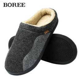 Slippers New Men Indoor Slippers Winter Plush House Man Slippers Soft Comfy Warm Shoes Anti-slip Floor Shoes Male Slippers Big Size 50 L230718