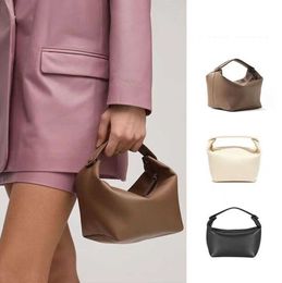 The Row Half Moon Bag In Smooth Leather Women Designer With Flat Shoulder Strap And Curved Zipper Closure Clutch Tote Suded Lining Underarm Bags