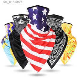 Cycling Caps Masks Outdoor Scarf Sport Triangle Bandana Men Women Motorcycle Cycling Neck Scarf Half Face Shield Elastic Balaclava Cove Neck Warmer T230718