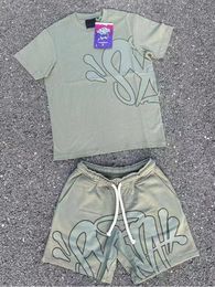 5A Syna World T-Shirt-Set für Herren, bedruckte kurze T-Shirts, SynaWorld Graphic Tee-T-Shirt und Shorts, Hip-Hop-Y2K-Shirts