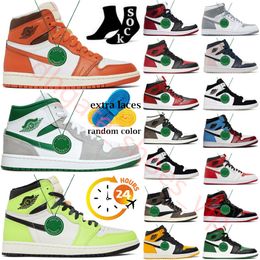 Jumpman 1s Basketballschuhe für Herren Damen 1 weiß x UNC Chicago Sneakers Desert Moss Black Cat Bred Toe Concord Starfish Heritage Houndstooth Ice Mocha Sportschuhe