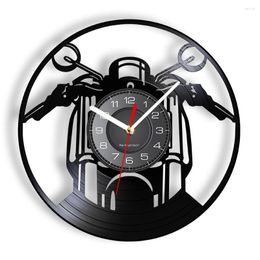 Wall Clocks Motorcycle Record Clock Personaised Club Name Watch Custom Motorbike Timepiece Art Decor Vintage LP