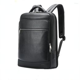 Backpack Leather Bag Business Commuting Features The First Layer Of Men's Computer Mochilas Masculino Sac A Dos Hommes Zaino