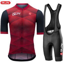 Cycling Jersey Sets Raudax Gcn Summer Set Man Short Sleeve Mountain Bike Wear Triathlon Bicycle Clothing MTB Shirts 230717