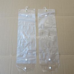 30pcs lot 20inch-24inch plastic pvc bags for packing hair extension transparent packaging bags with Button207j