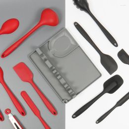 Table Mats 2 In 1 Silicone Spoon Holder With Drip Pad Include 5 Slots For Stove Top Kitchen Cooking Utensil Rest 449E