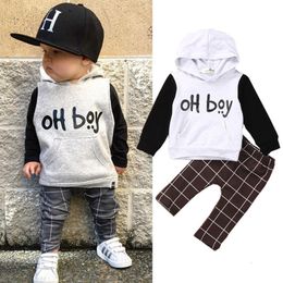 Clothing Sets Autumn Winter 2pcs Toddler Infant born Kids Baby Boy Clothes Set Hoodies Long Sleeve Shirt Pants Leggings 2Pcs Outfits 04T 230718