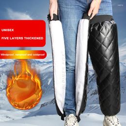 Motorcycle Armour Warm Knee Pads Winter PU Leather Keep Guard Thermal Leggings For Bike Snowmobike Cold-proof