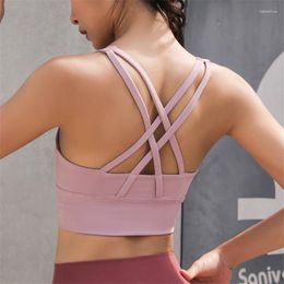 Yoga Outfit Sexy Back Cross Shockproof Sports Bras Women Gym Fitness Seamless Bra Crop Top Push Up Sport Sujetador Deportivo Mujer