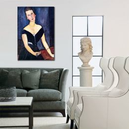 Contemporary Wall Art Madame Georges Van Muyden Amedeo Modigliani Famous Painting Handmade Modern Music Room Decor