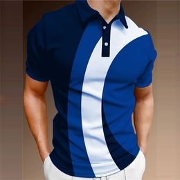 Men's Polos Summer Men'S Polo Shirt 3d Printing Everyday Casual Short Sleeved Street Tops Simple Men Clothing Oversized-Shirt Senior Blouses 230717