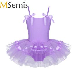 Stage Wear MSemis Ballet Leotards Tutu Skirt Ballerina Dancewear Sleeveless Bowknot Toddler Girls Child Kid Clothes Gymnastics Dre254w