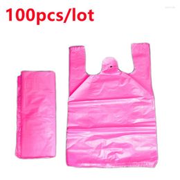 Gift Wrap 100pcs Plastic Bag Thicken With Handle Wedding Party Candy Supermarket Shopping Kitchen Storage Clean Garbage