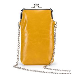 Small Cell Phone Bag Women's Bag Fashion Crossbody Bag Hasp Shoulder Strap for Handbag Luxury Leather Card Holder Wallets