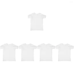 Men's T Shirts 5 Pack Mens Workout Shirt Vest Underarm Sweat Proof T-shirt Comfortable White Cotton Linen BreathableUndershirt Man