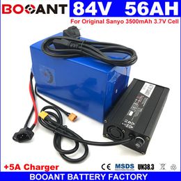 84V 56AH Lithium ion Battery 3000W 5000W 7000W E-bike Electric Battery 84V For Original Sanyo GA 18650 5A Charger318G