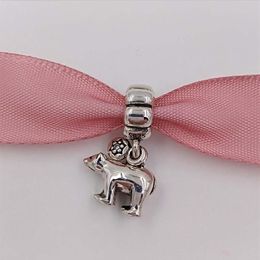 Authentic 925 Sterling Silver Beads Polar Bear Dangle Charm Fits European Pandora Style Jewellery Bracelets & Necklace2831