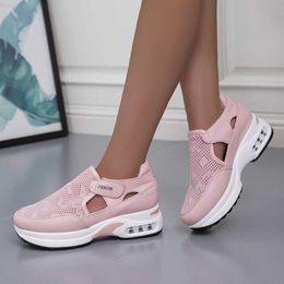 Dress Shoes 2023 Women Sneakers Platform Vulcanised Shoes Solid Colour Flats Ladies Casual Breathable Wedges Fashion Ladies Walking Sneakers L230717