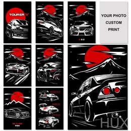 Canvas Painting Super Car Art Wall Famous Car Brand Nissan Posters And Print Image Living Room Bedroom Boy's Room Decorative w06