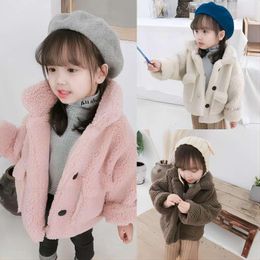 Jackets Fashion Baby Boy Girl Winter Jacket Thick Lamb Wool Infant Toddler Child Warm Sheep Coat Autumn Korean Cotton Outwear 1-10Y