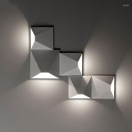 Wall Lamp Postmodern Geometric Light Black White DIY Magic Box LED Design Livingroom Bedroom Corridor Aisle Sconce