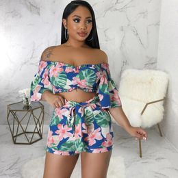 Women's Tracksuits GINESSD 2023 Luxury Designer Young Sexy Short&Shirt Strapless Short Sleeve Pants Skinny Women 2 Piece Set