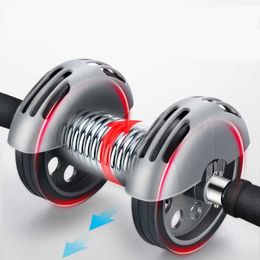 Ab Rollers Automatic Rebound Double-wheeled Push Ab Roller Exercise Abdominales Trainer Belly Muscle Exercise Equipment Abs Roller Ab Wheel HKD230718