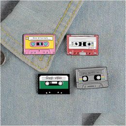 Pins Brooches Classic Videotape Enamel Pin For Women Recording Memories Soft Badge Vintage Maiden Lapel Clothes Bag Jewelry 90S Gif Dh1Gt