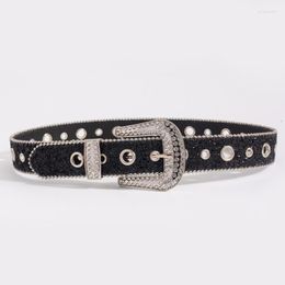 Belts Rock Full Sequins Adult Waist Belt Luxurious Fashion Adjustable Buckle For Drop