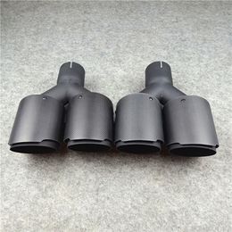 One Pair Akrapovic Car Exhausts Pipe Universal AK Coated Black Carbon Dual End Muffler Pipes242O