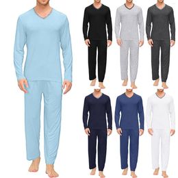 Men's Tracksuits Casual Sleepwear Pajama Sets For Men Full Sleeve Long Pants Males Home Wear Lounge Clothing